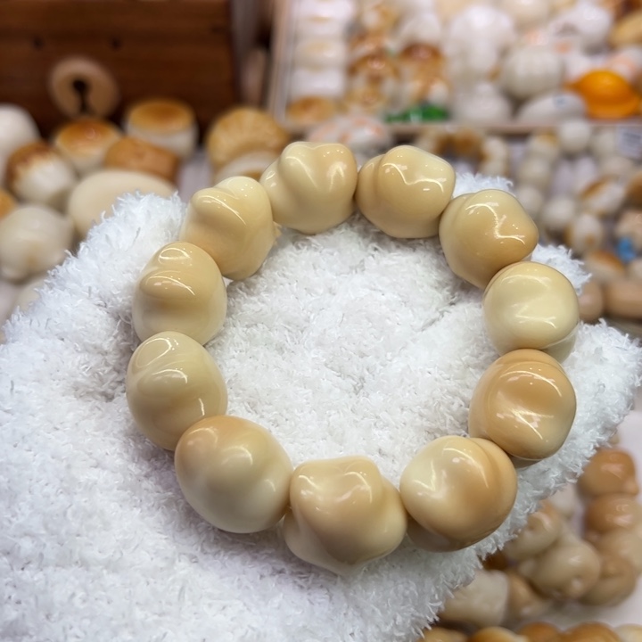 菩提根/象牙果把件61 象牙果原果雕刻溏心胖星星微瑕