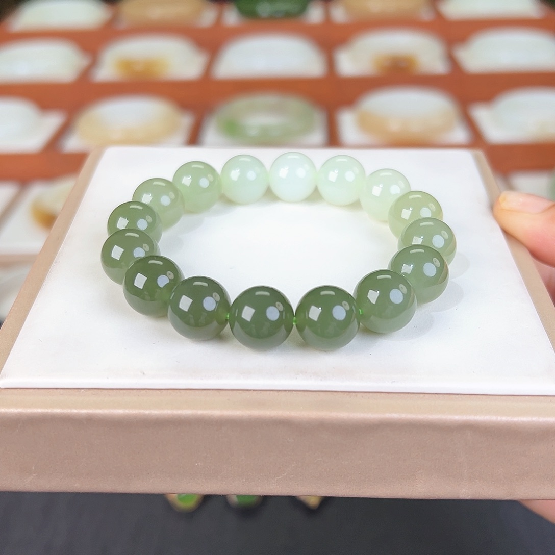 和田玉手串未镶嵌和田玉晴水手串