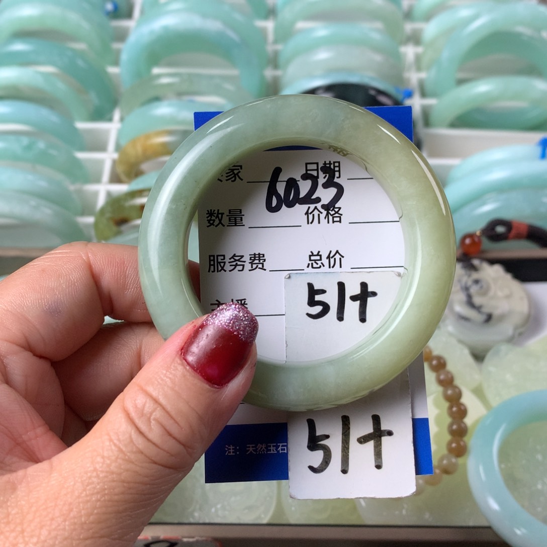 蛇纹石玉手镯未镶嵌60 23
