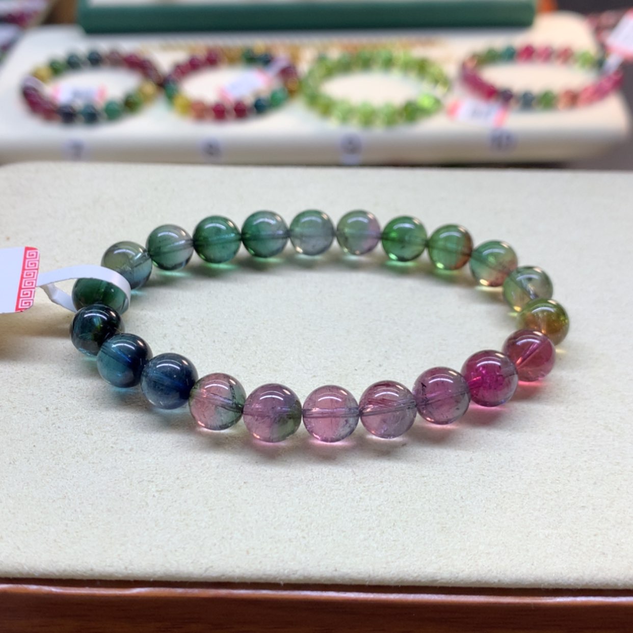 【闪购商品】碧玺手串未镶嵌西瓜渐变8.6mm