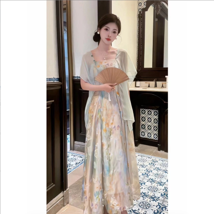 【婉婉定制】【草长莺飞】新中式假两件连衣裙预CDW4LYQ126B