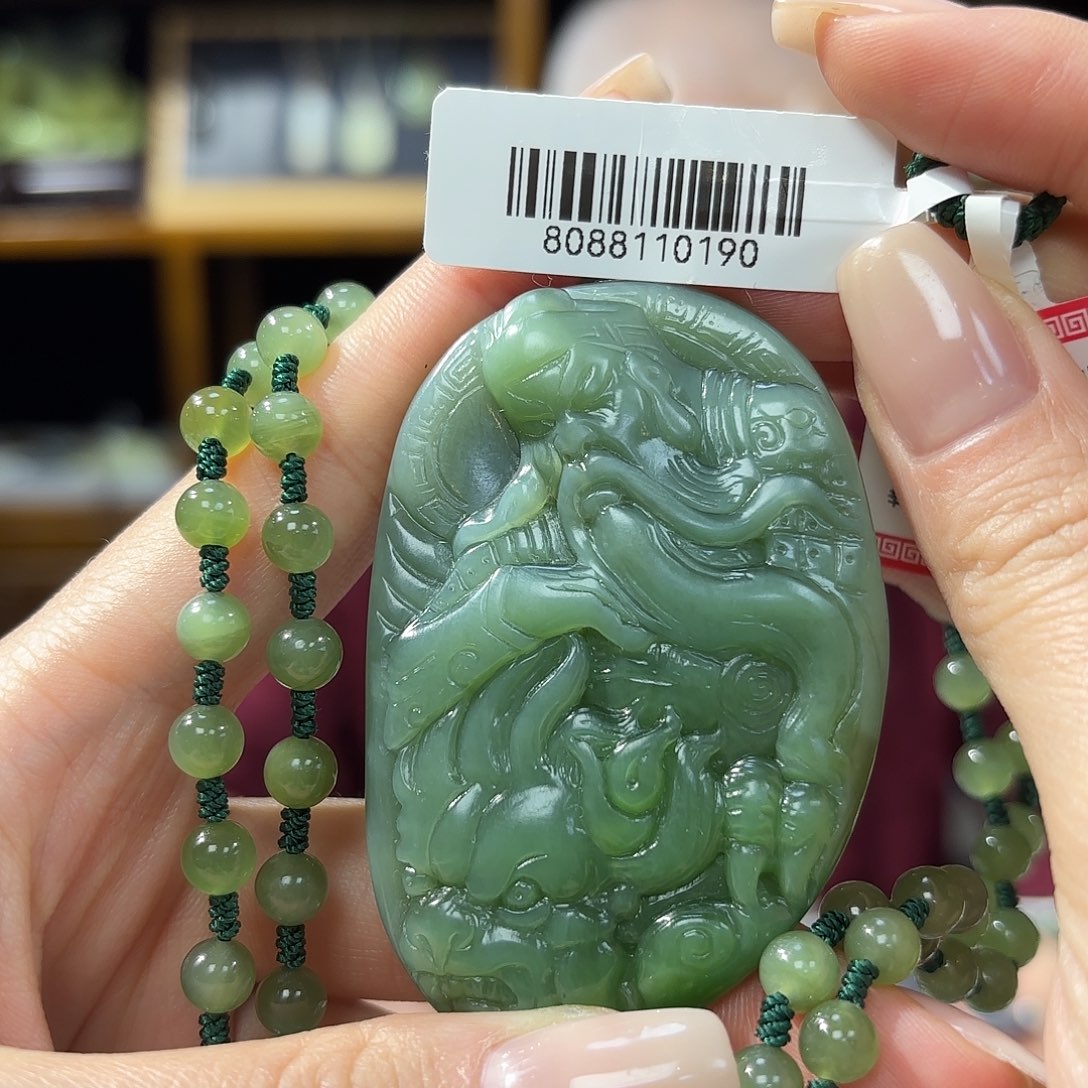 和田玉（碧玉）吊坠关公未镶嵌