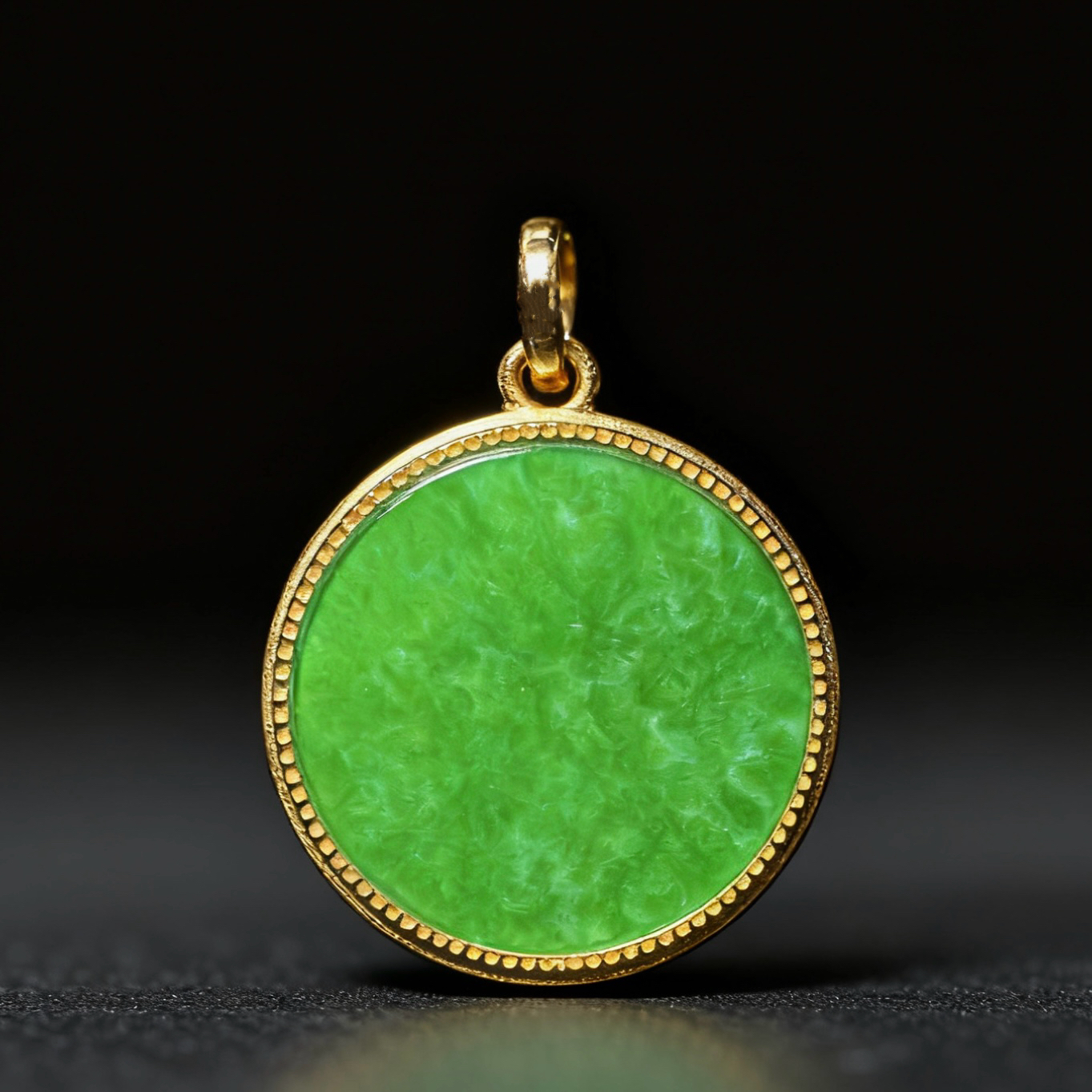 【拉姆纳福】天然缅甸翡翠a货s925银扎基拉姆无事圆牌多样性发一