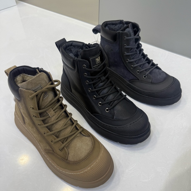 男士加绒加厚保暖【特86001】磨砂皮羊毛防滑大棉鞋