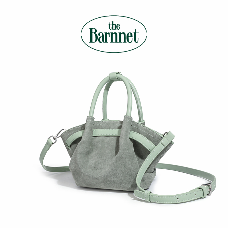 The Barnnet韩国小众设计品牌新款正品元宝包单肩斜挎麂皮女士包