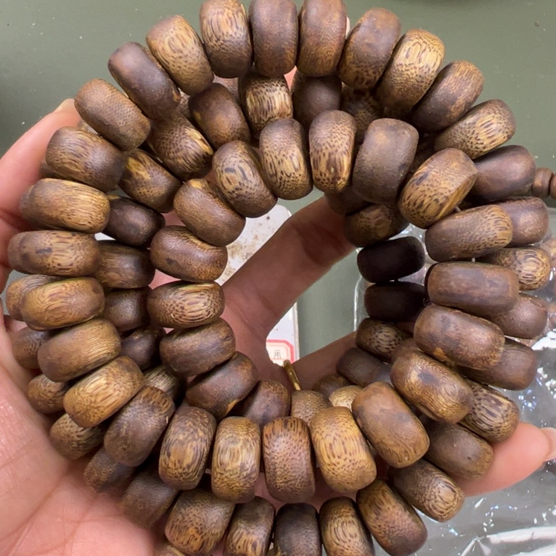 沉香手串张勺子算盘珠卡1.6/116g多圈多样性发一