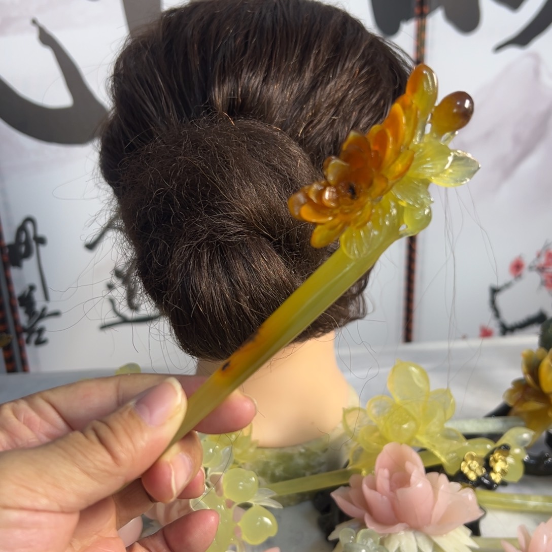 蛇纹石玉未镶嵌发饰