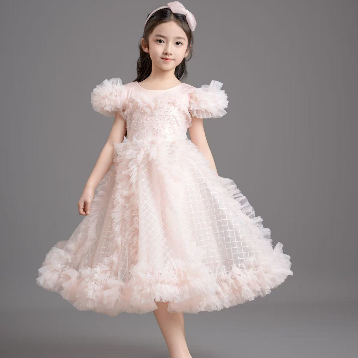 婚纱吊带裙/背心裙裙子女童女童纱裙蓬蓬裙连衣裙女