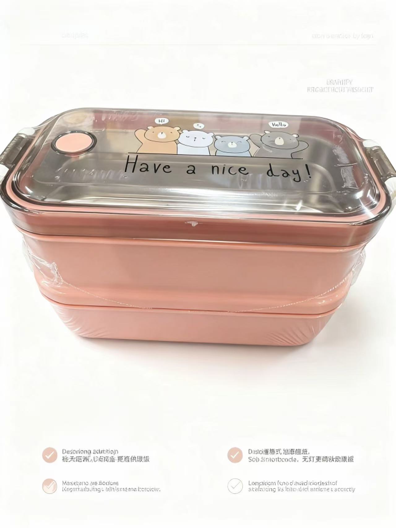 食品级304不锈钢-可拆卸双层便携饭盒