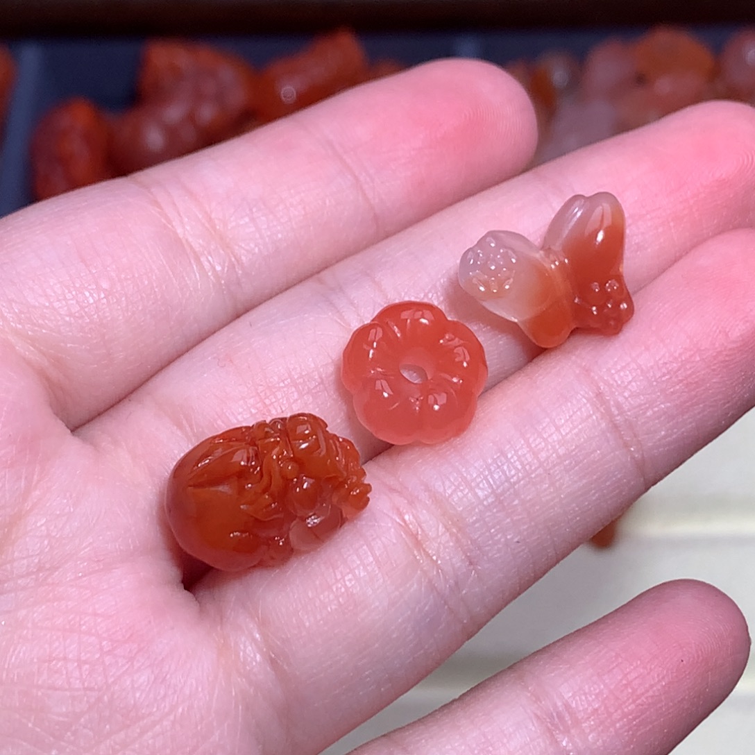 L***Z南红玛瑙未镶嵌珠宝半成品貔貅组合