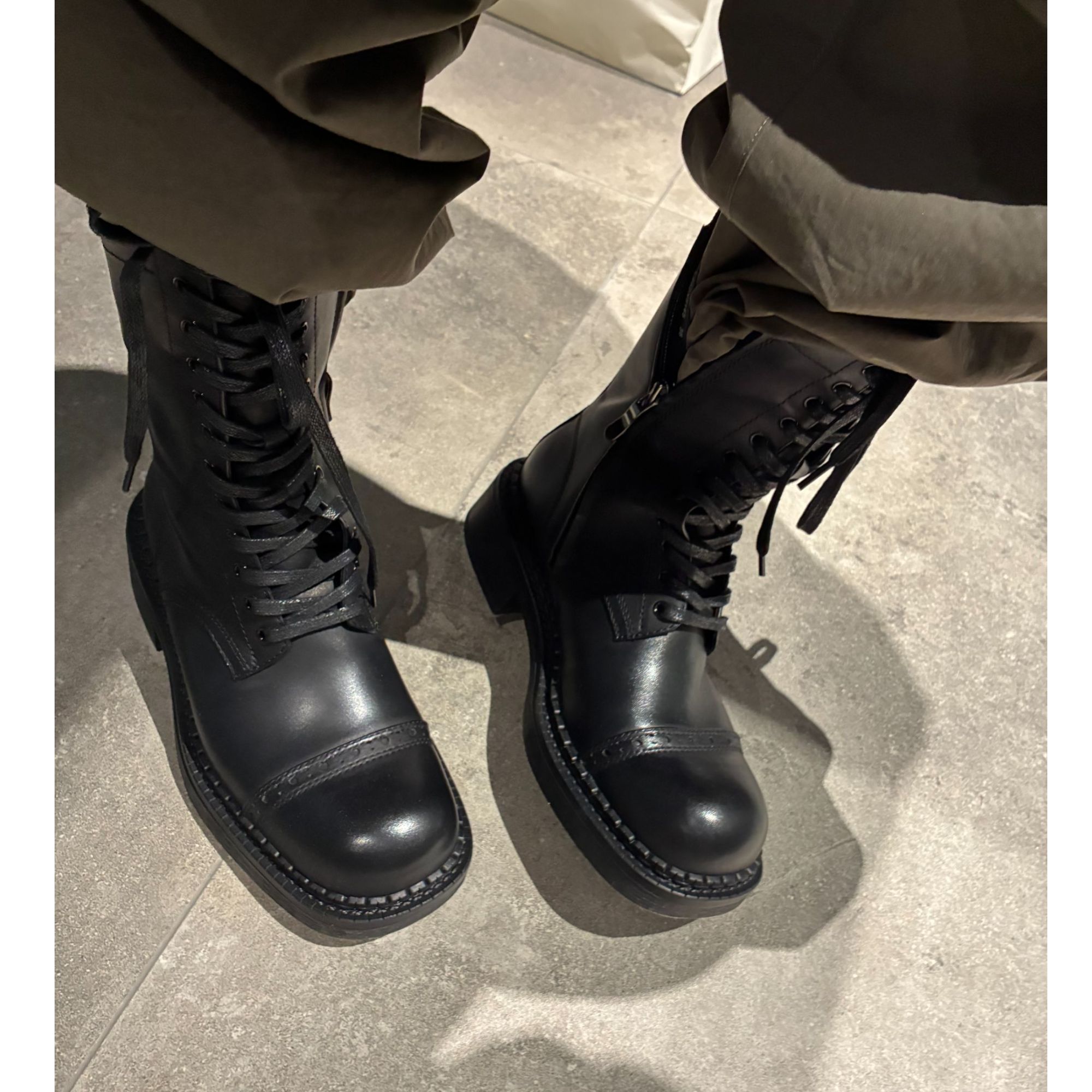 COCOLINDA| 牛皮系带经典复古防水台伞兵靴马丁靴X5145