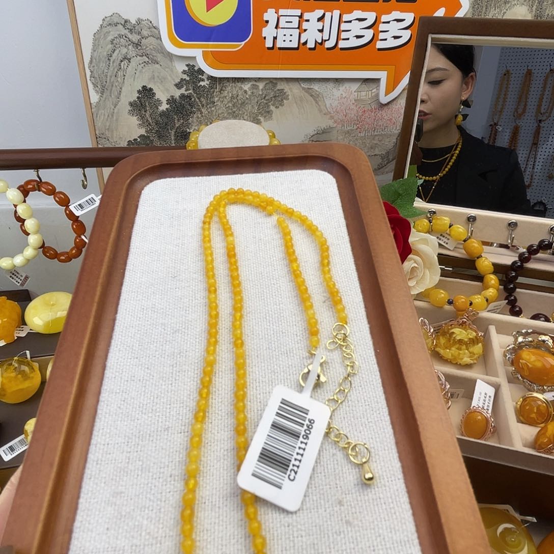 琥珀手链未镶嵌蜜蜡锁骨链