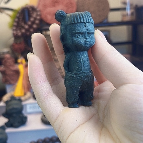 泥塑蓝药师哪吒微微瑕