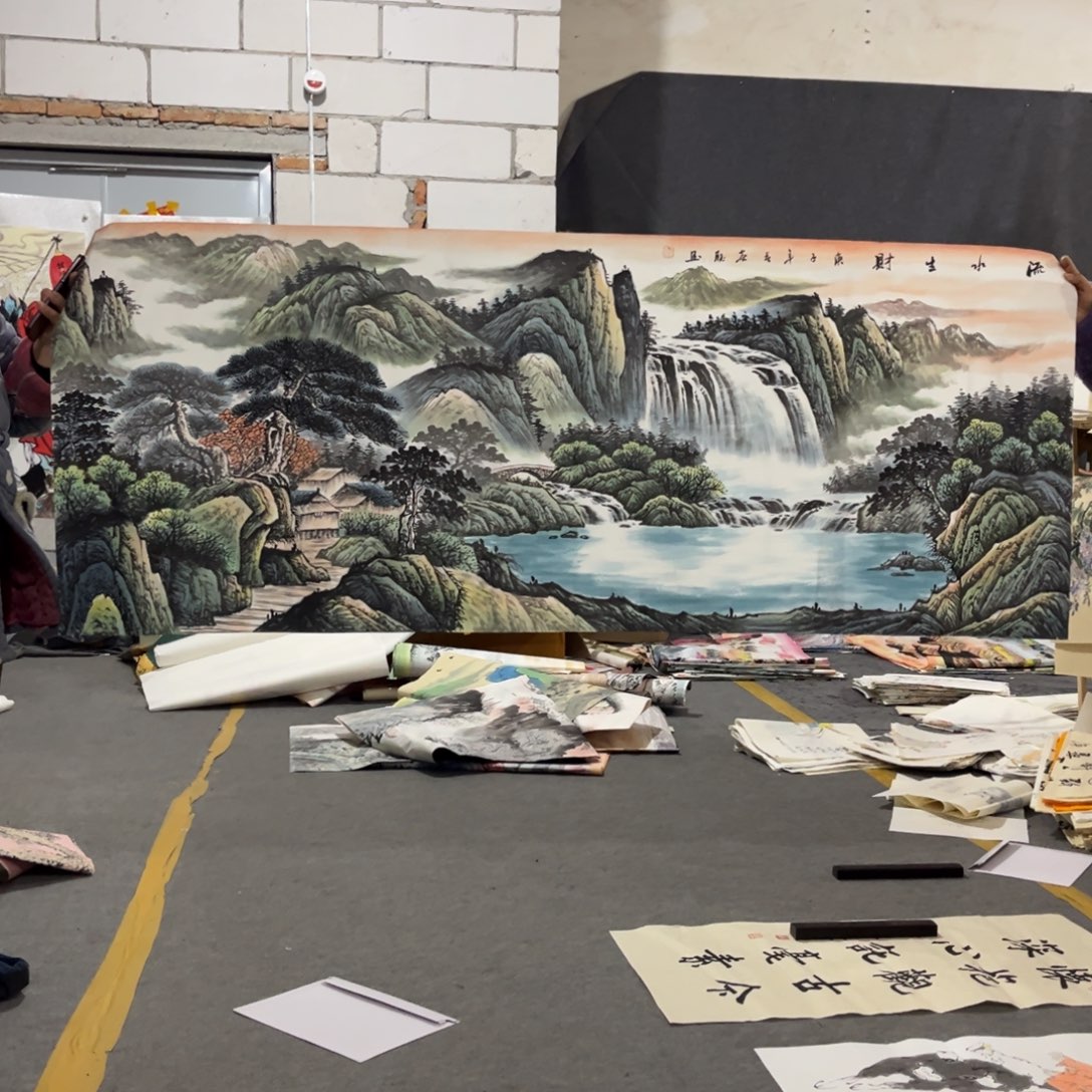 国画书法艺术作品多次绘画