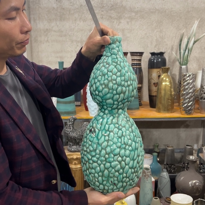 瓶高度47厘米口径3厘米微瑕捡漏气泡