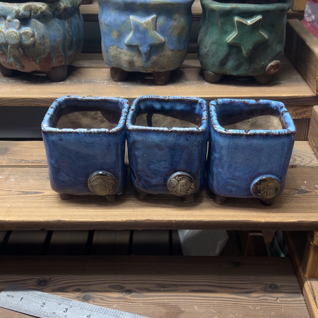 红陶唐朝多肉花盆内口6.5高度8.5