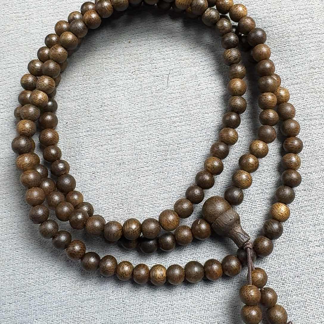 沉香香囊沉香白棋虎斑圆珠多圈卡05发一沉级级