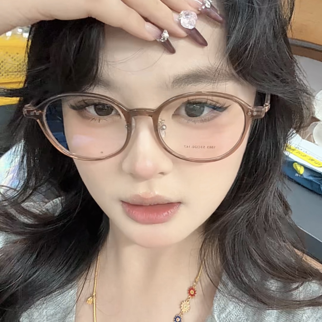 25号L码书呆子韩系甜美减百搭高度数纯欲眼镜蓝光韩版学生复古