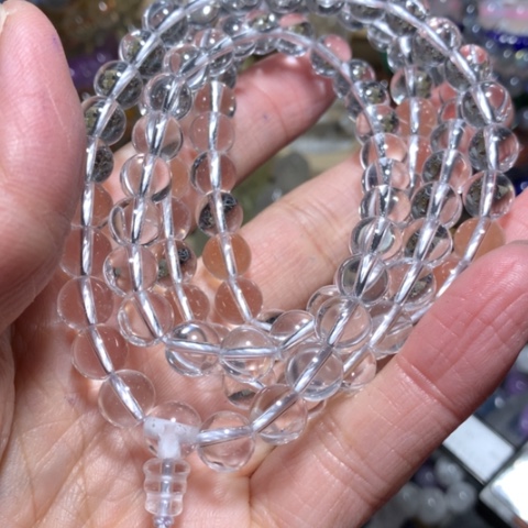 水晶佛珠未镶嵌胖*海8mm佛珠
