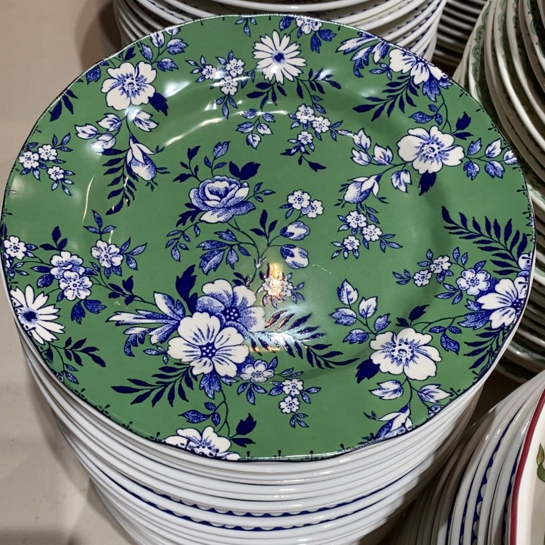 瓷微瑕四色花绿色