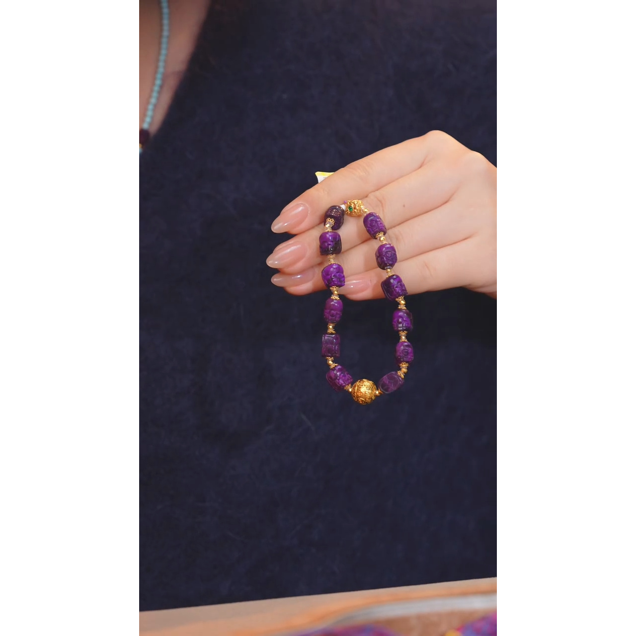 苏纪石（舒俱来）手串18K金镶嵌多样性发@@N6684