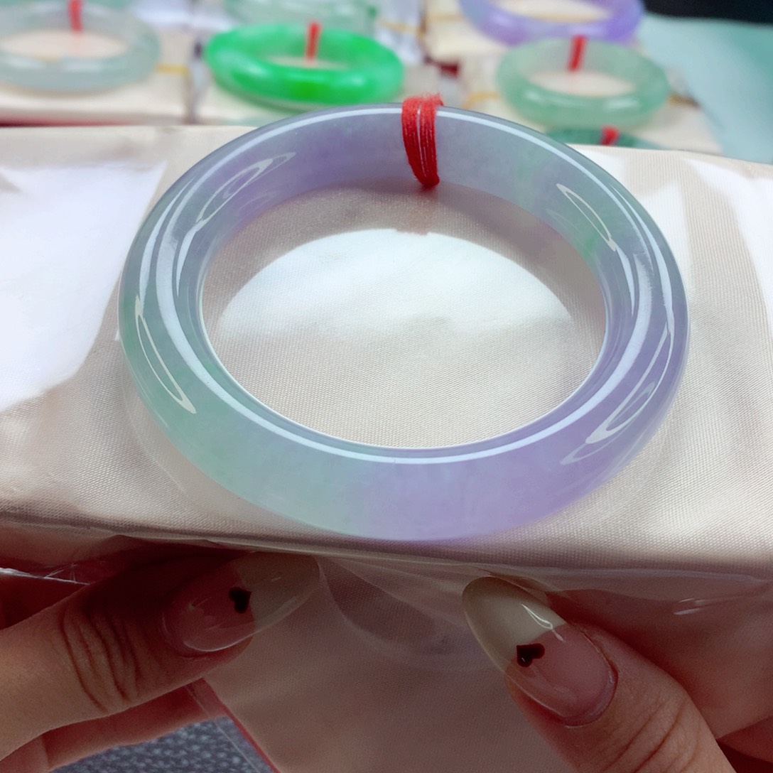 翡翠手镯未镶嵌54.6 梦幻冰春彩 灵