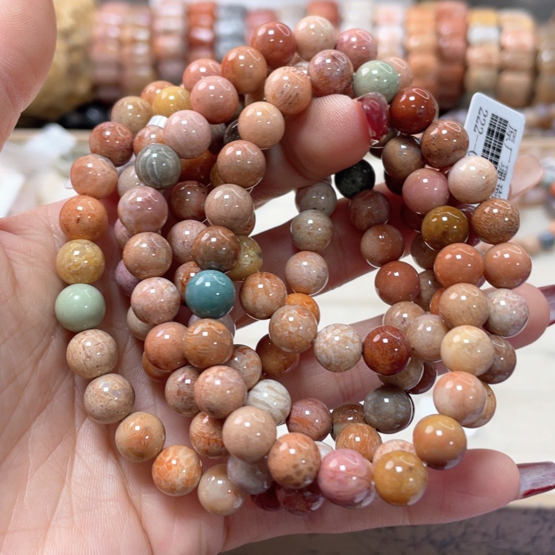 硅化珊瑚（珊瑚玉）手链未镶嵌李****)685