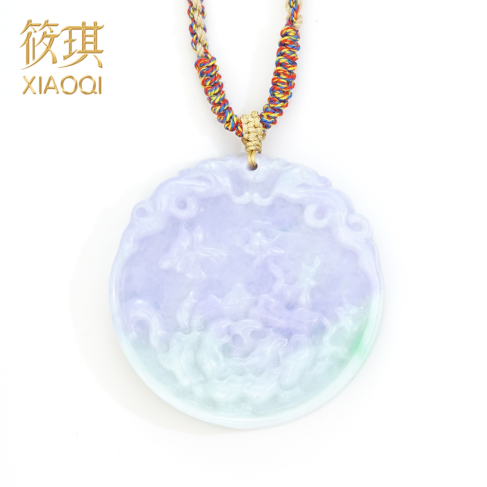 孤品翡翠春带彩挂件11463（Joyce娇姐）