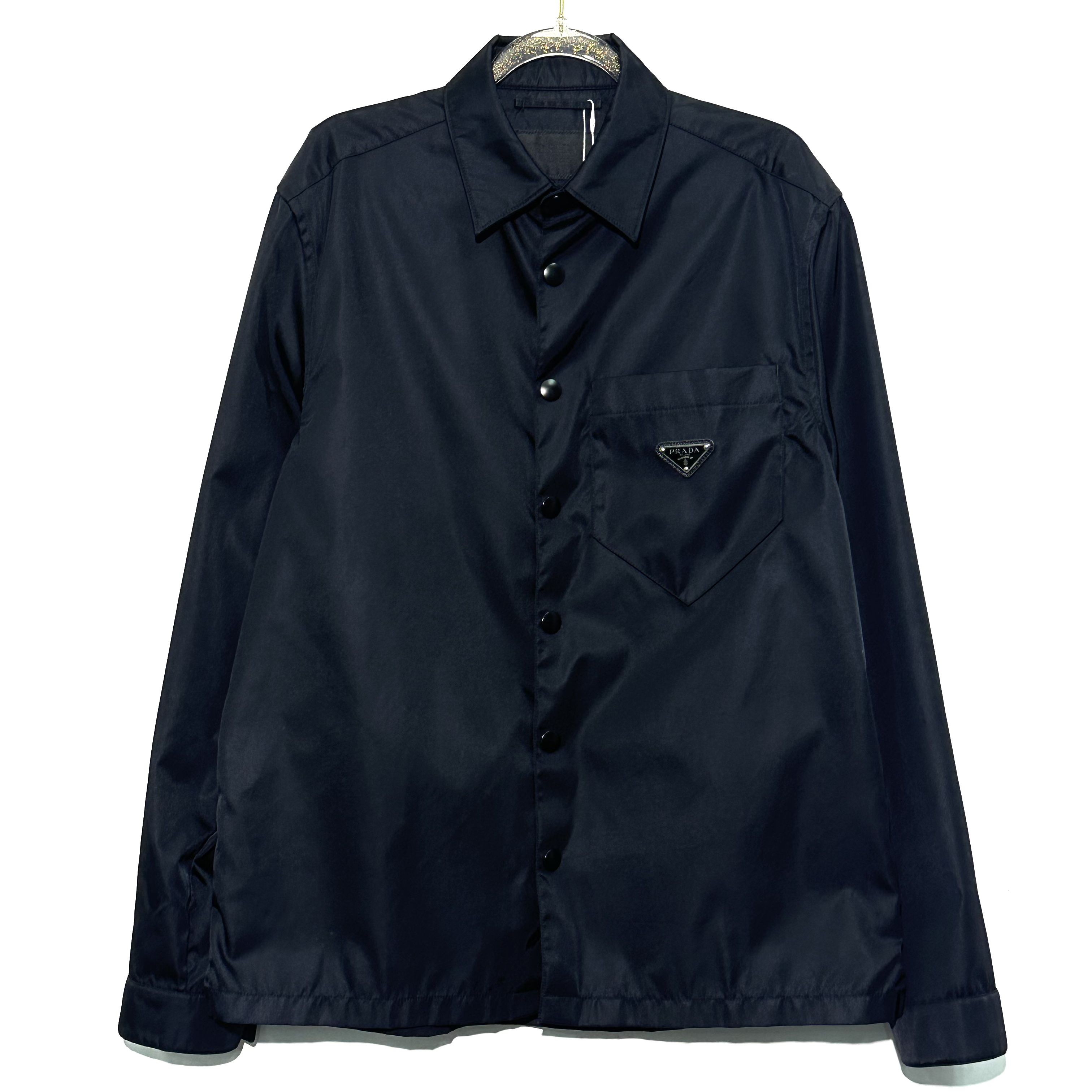 未使用 Prada/普拉达 XS码 三角钢标黑色外套 W299