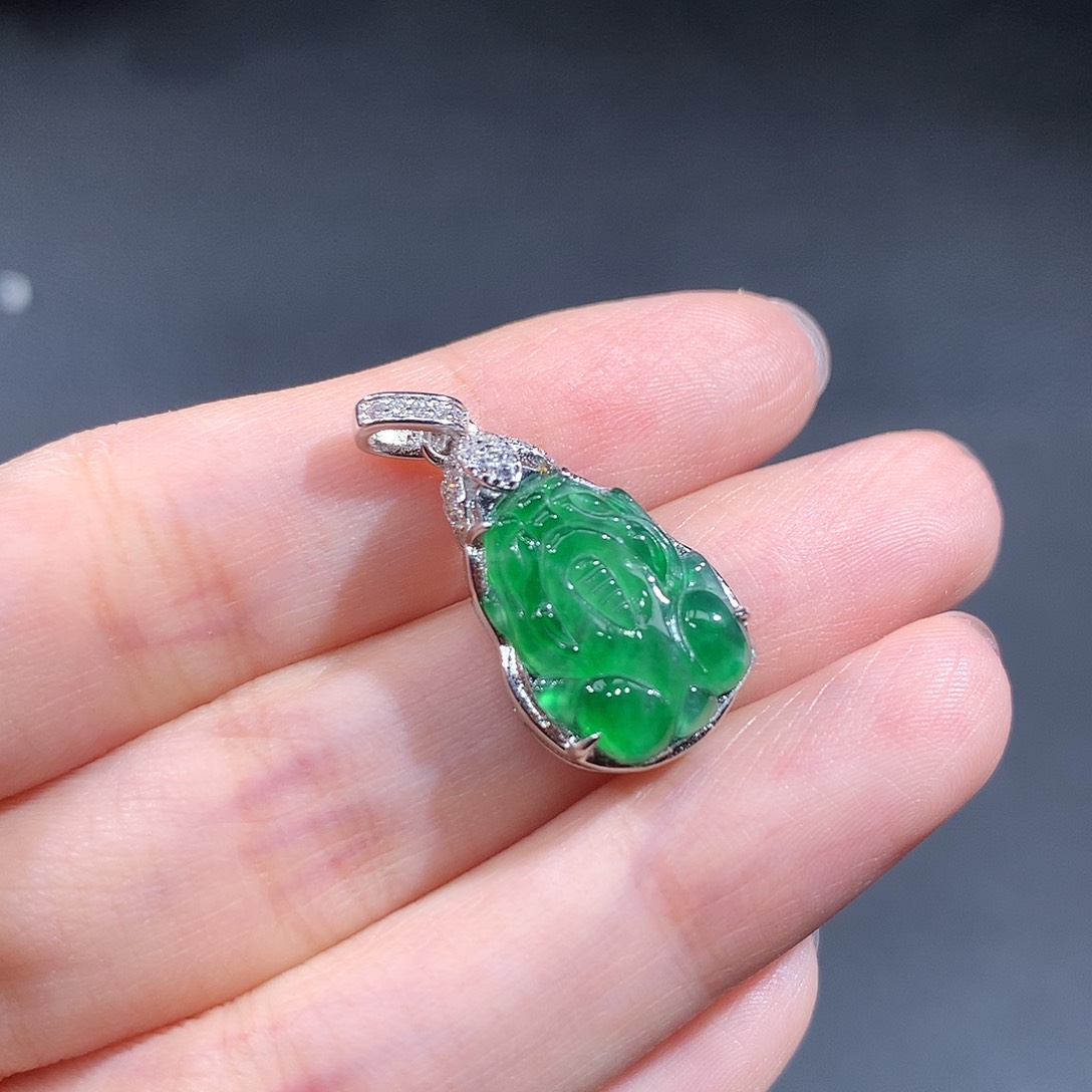 银S925镶嵌戒指翡翠翡翠