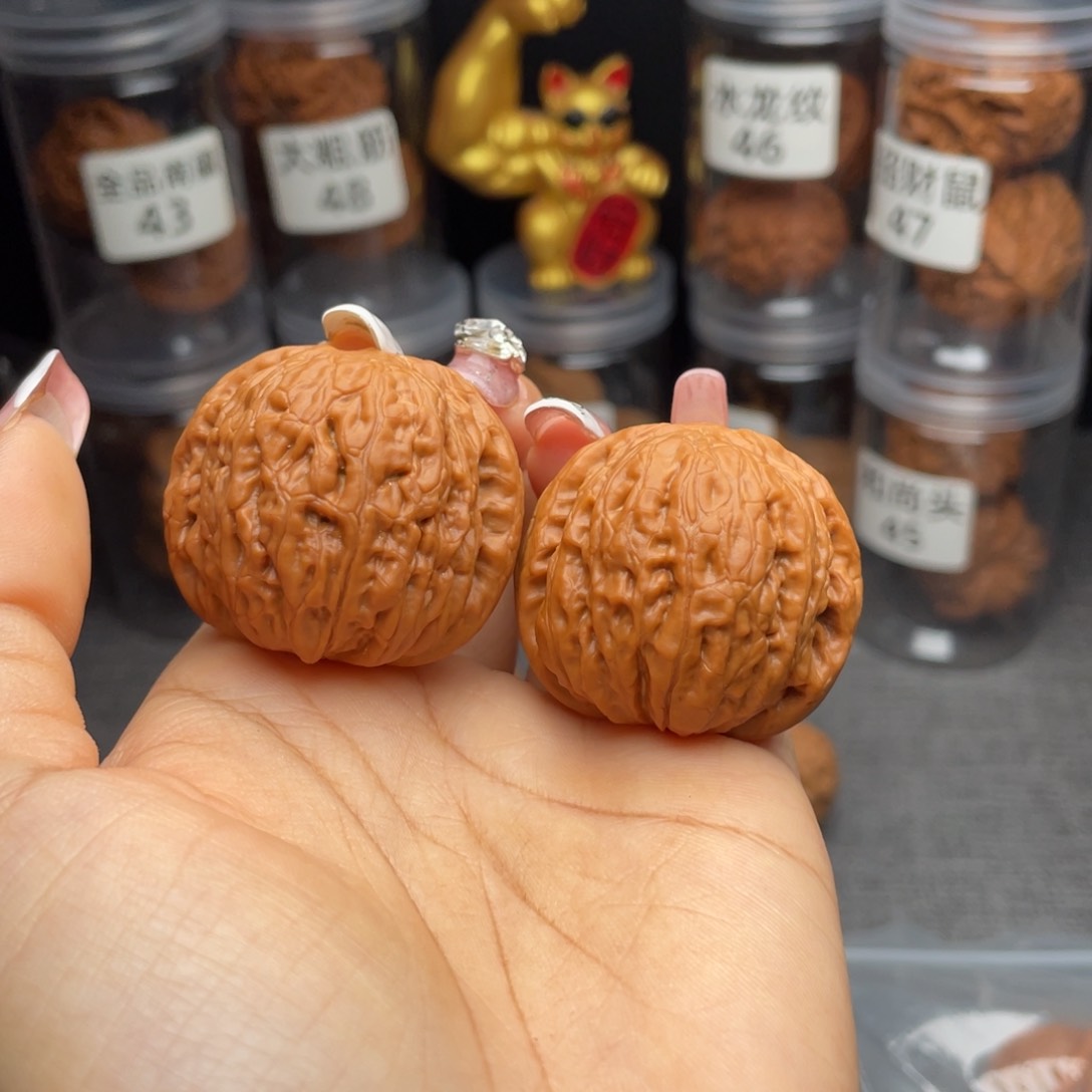 文玩核桃把件圆球铁锤