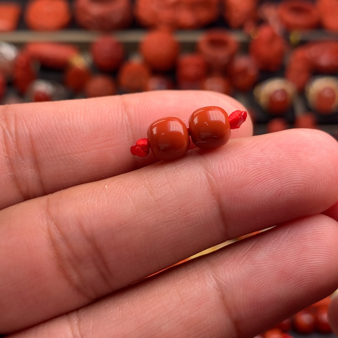 南红玛瑙精工老型对珠7+未镶嵌
