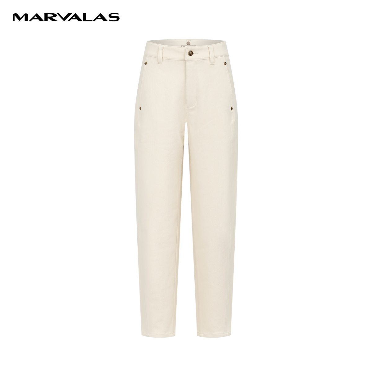 【粉丝专属】曼德诗棉质抓绒牛仔裤季弹力休闲长裤M103306990