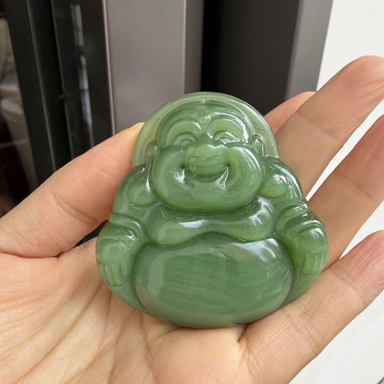 和田玉颈饰未镶嵌碧玉佛公静妃拍一发一