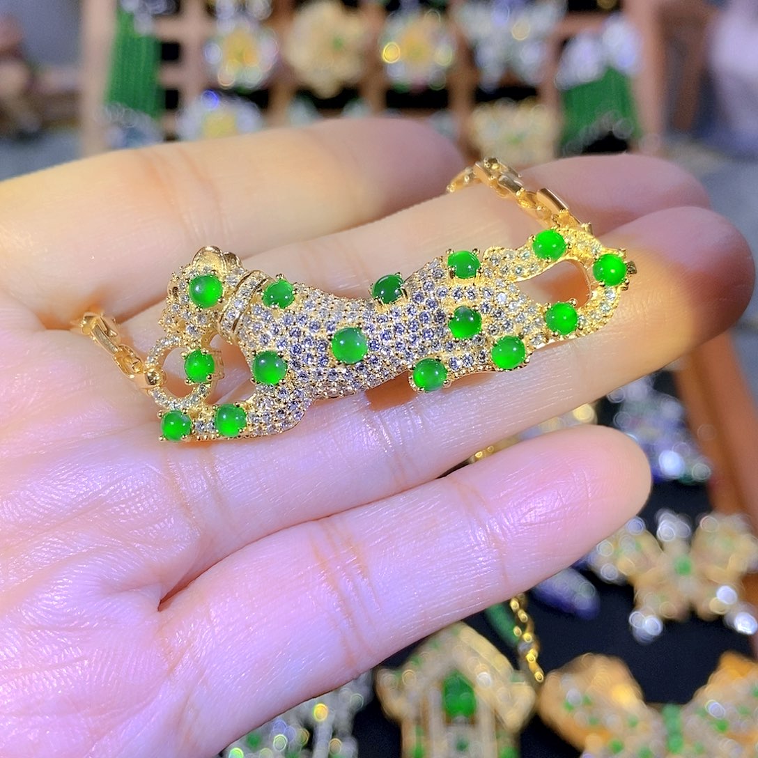 吊坠(不含链)银S925镶嵌翡翠