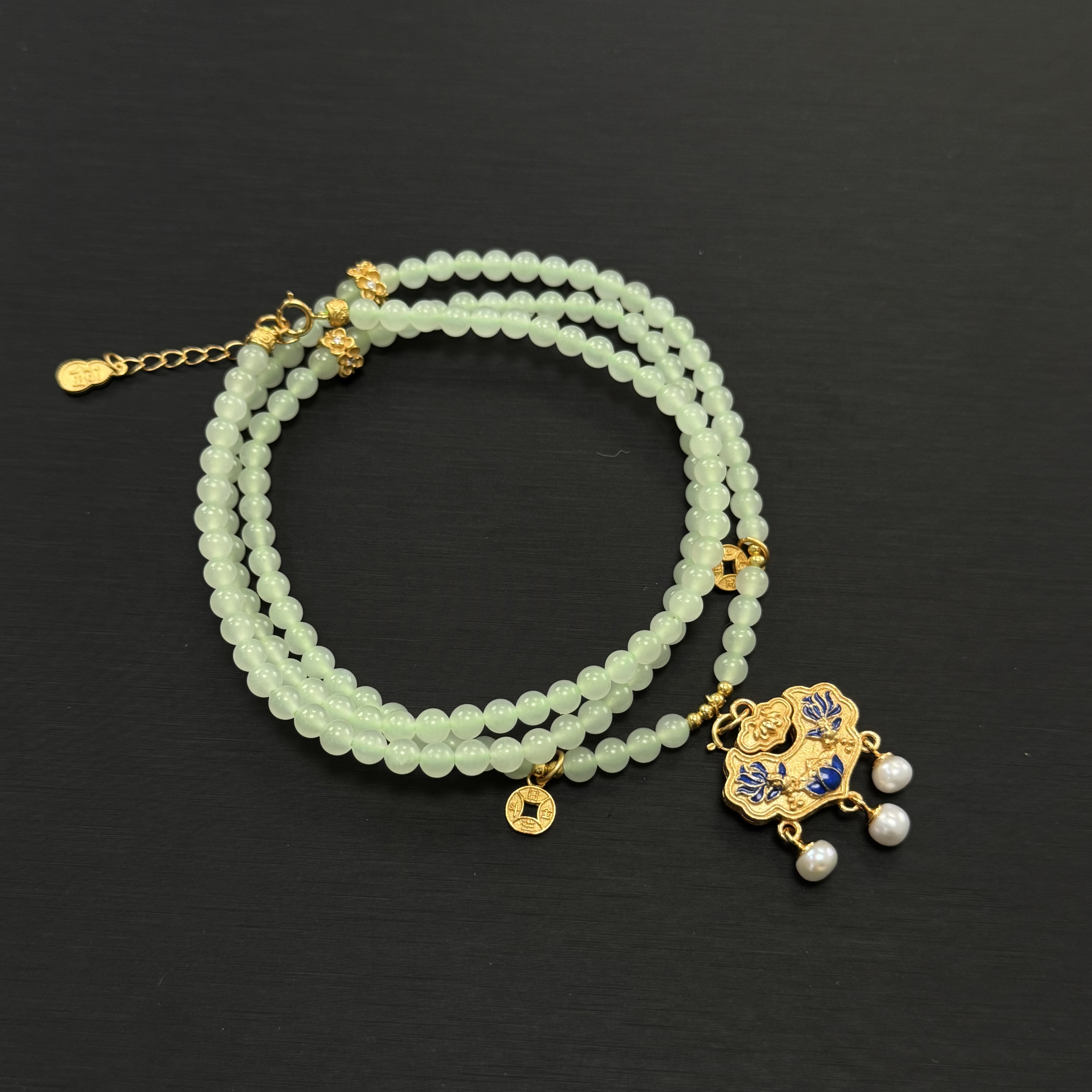 高冰晴水项链祥云锁 4mm拍一发一（多样性发货）