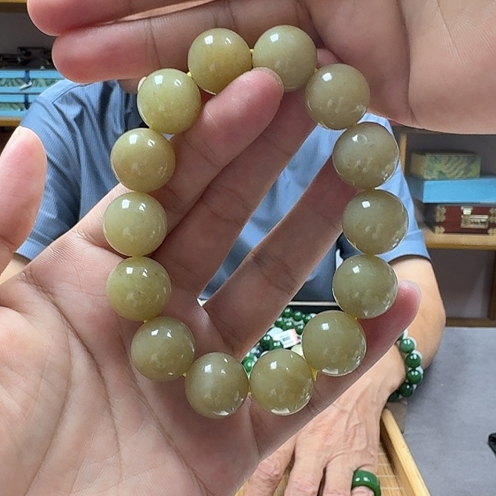 手串未镶嵌和田玉（糖玉）且末糖卡16