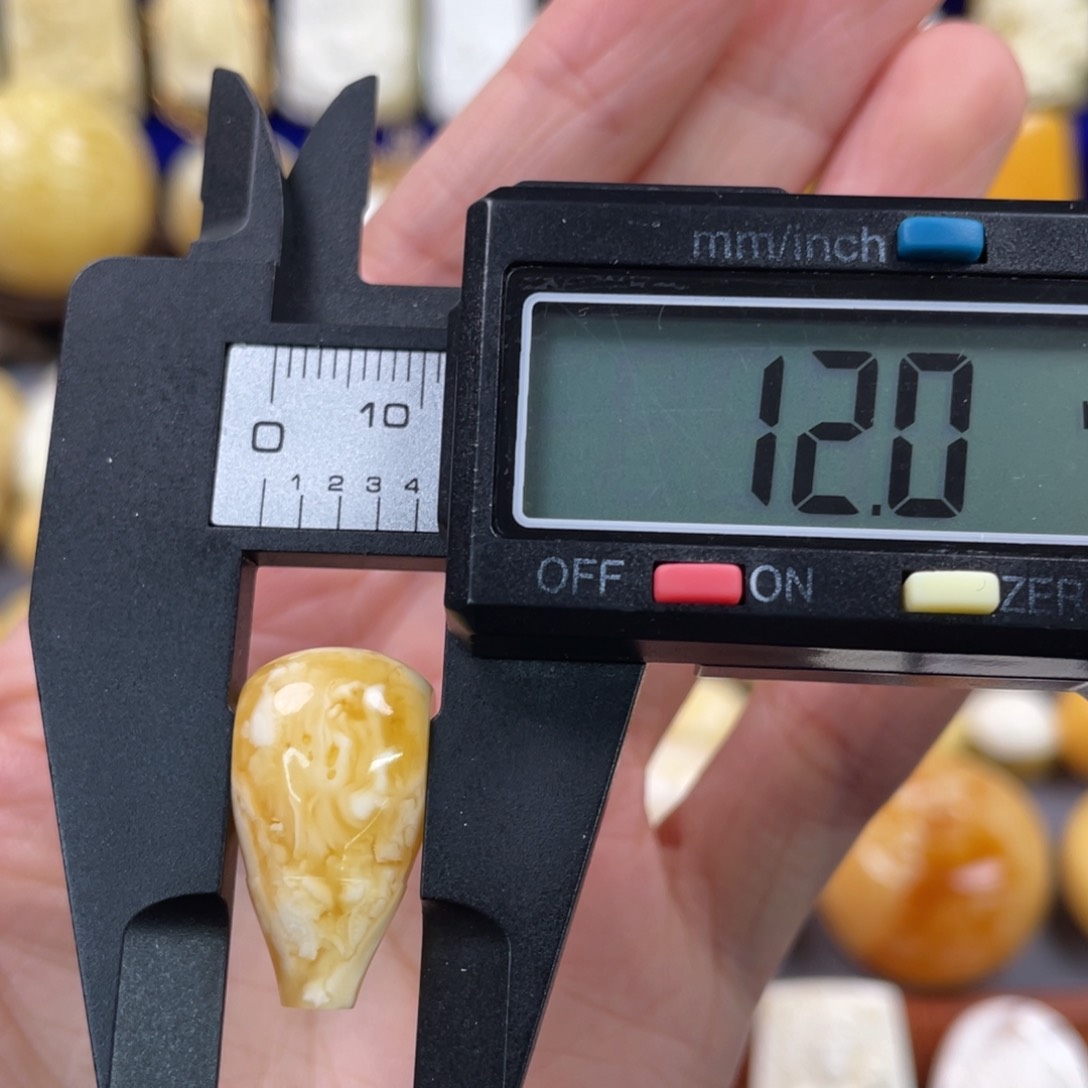 蜜蜡裸石未镶嵌琥珀蜜蜡三通配饰