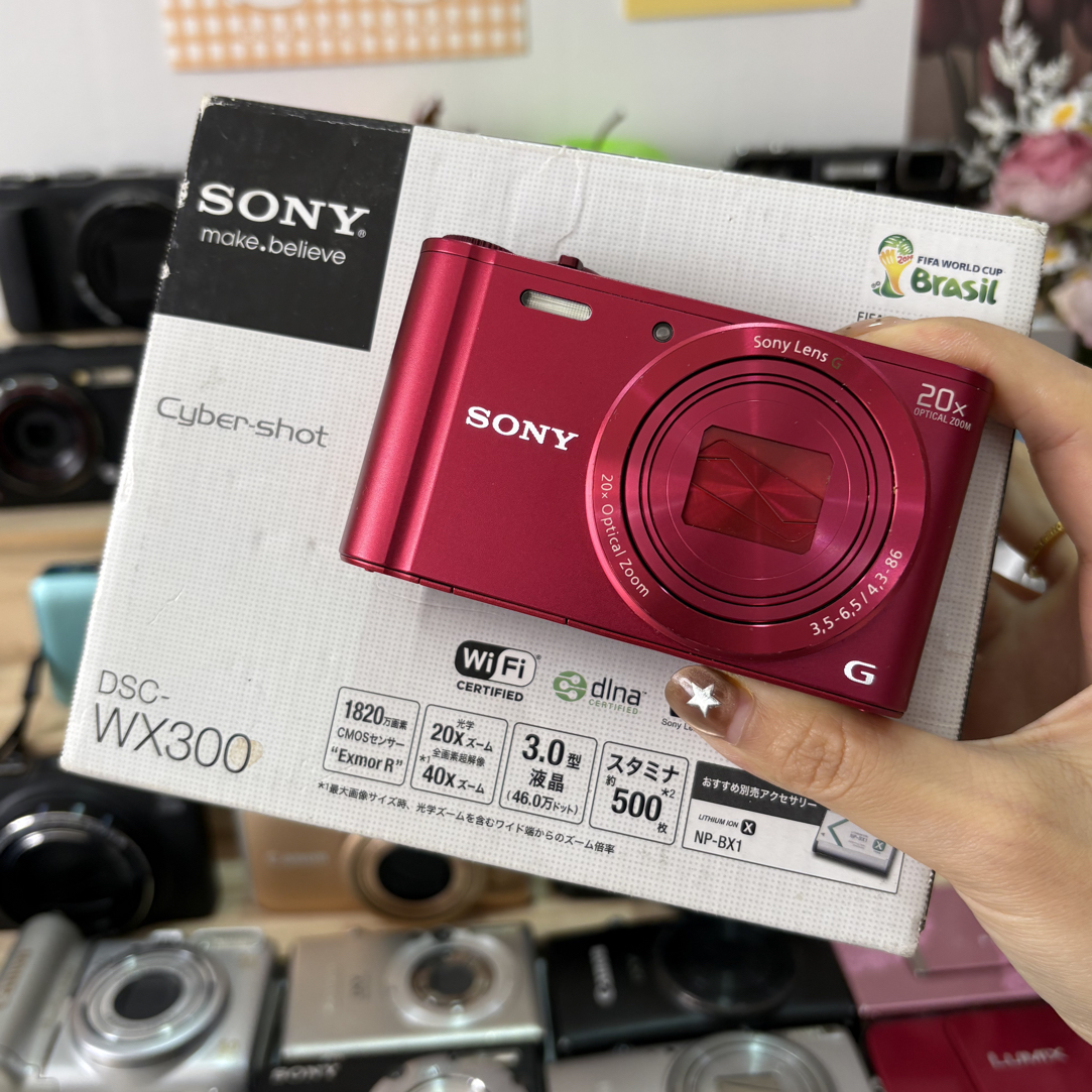 95新 Sony/索尼 索尼wx300红色带原盒1820万像素20倍光学