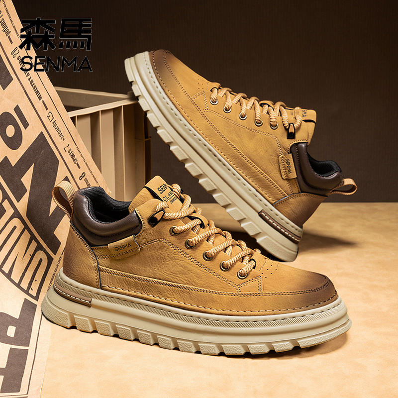 SENMA/森马男鞋2025秋冬新款流行男鞋英伦风休闲男士中高帮潮鞋子