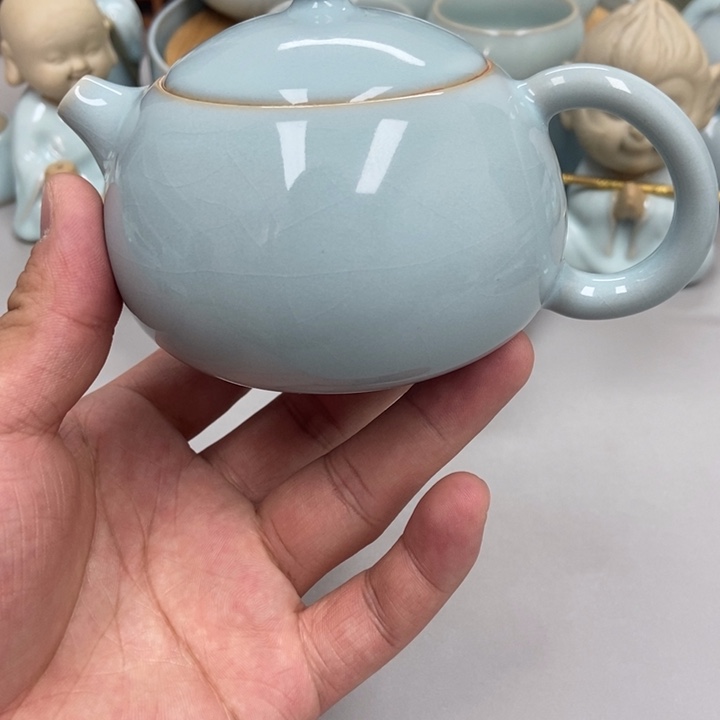 瓷一***菜天青色张君老师西施壶