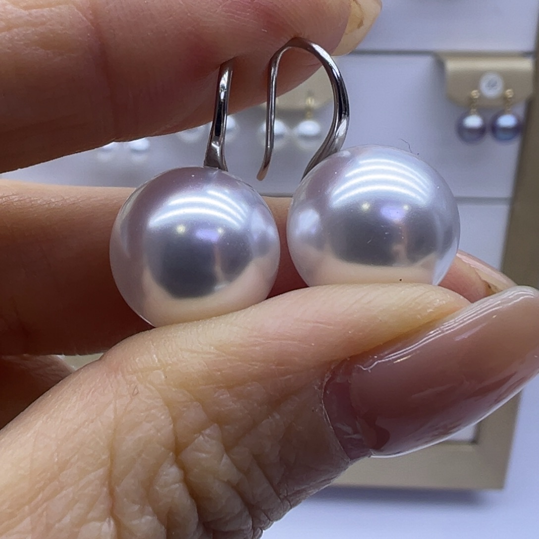 淡水珍珠耳饰银S925镶嵌