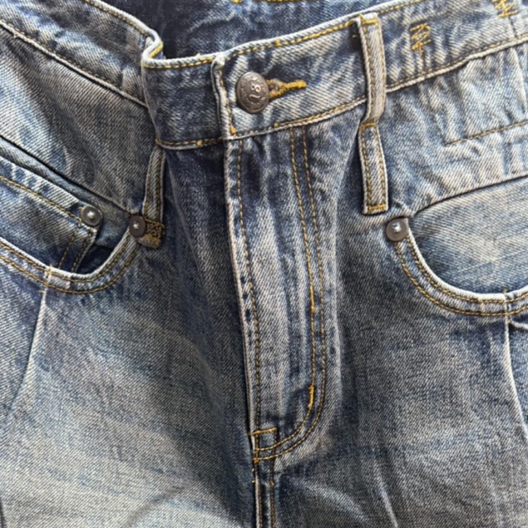 蓝色做旧直筒牛仔裤女秋冬季新款高腰显瘦水洗复古休闲长裤