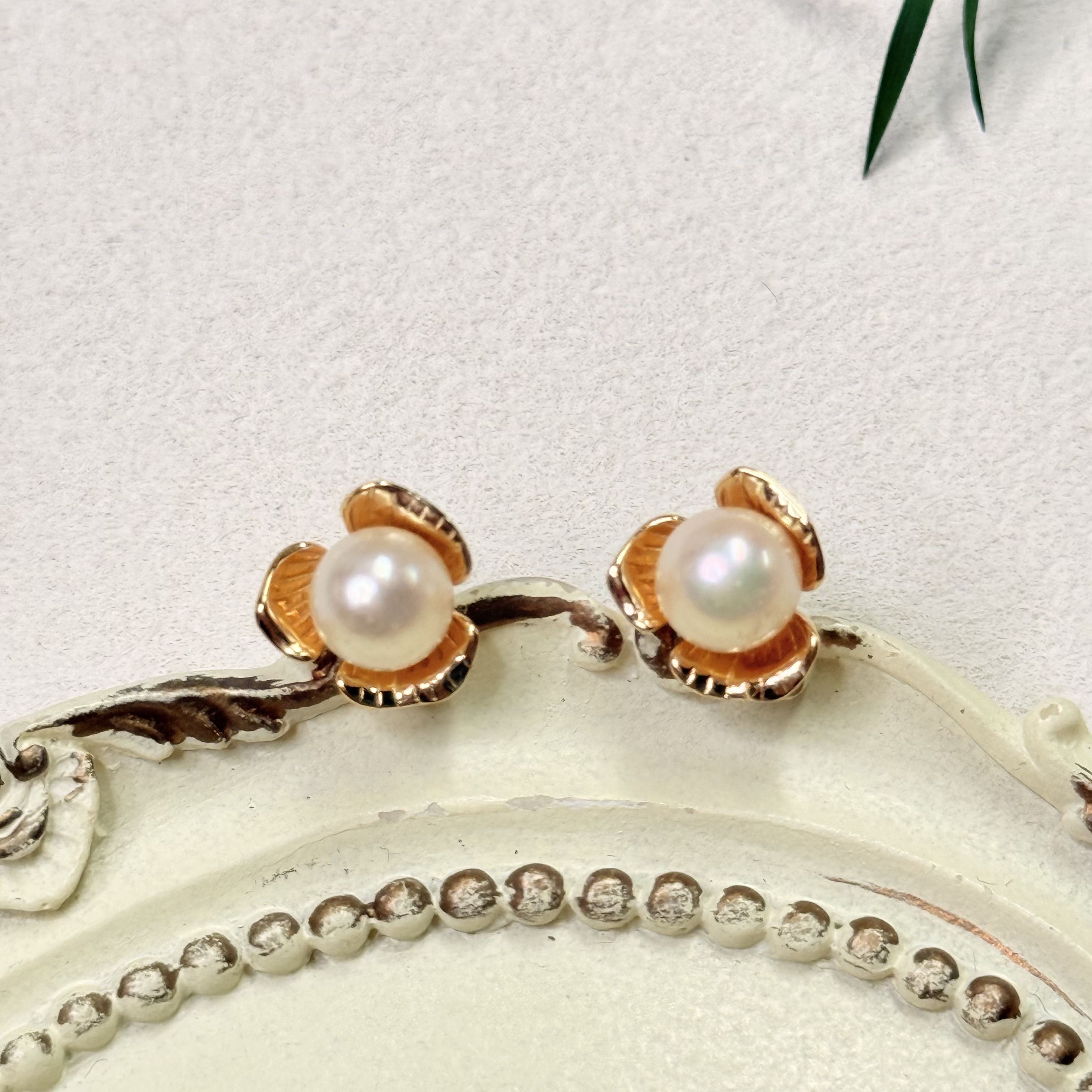 【六六中古】孤品天然海水珍珠s925耳钉ap8595珠子5.9