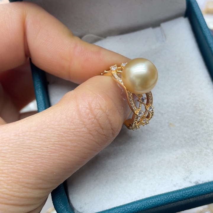 海水珍珠戒指银S925镶嵌