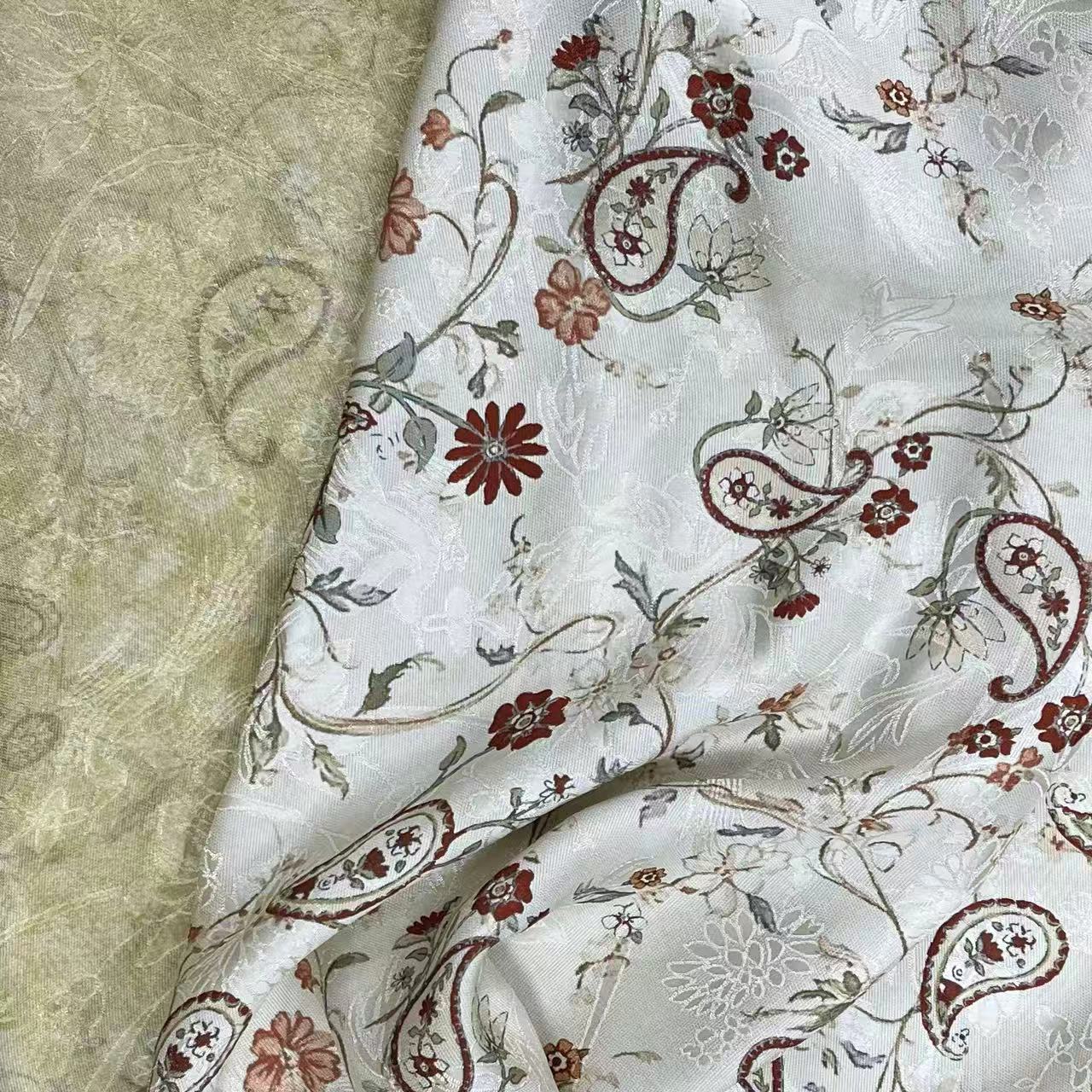 【绒兰】品牌打样！重磅丝绸服装面料 68号 花叶枝缠