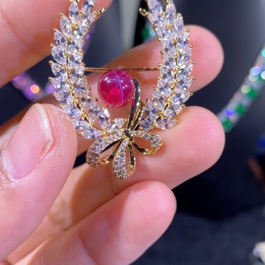 用***3银S925镶嵌红宝石颈饰