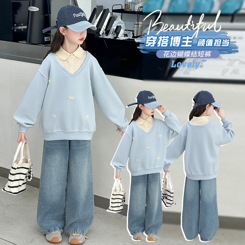 女童卫衣套装春秋新款女孩长袖上衣卫裤两件套韩版休闲运动童装潮