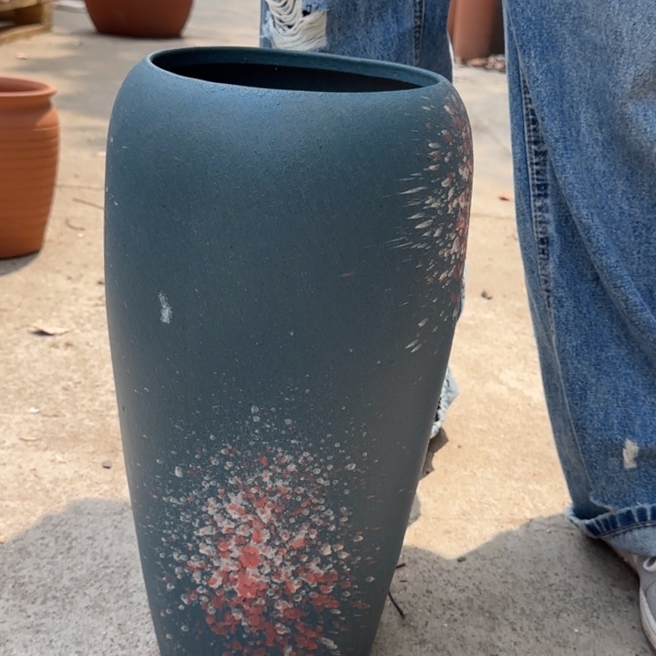 紫砂花盆口18高42宜兴紫砂口失圆