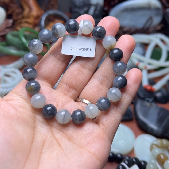 和田玉手链未镶嵌长**月